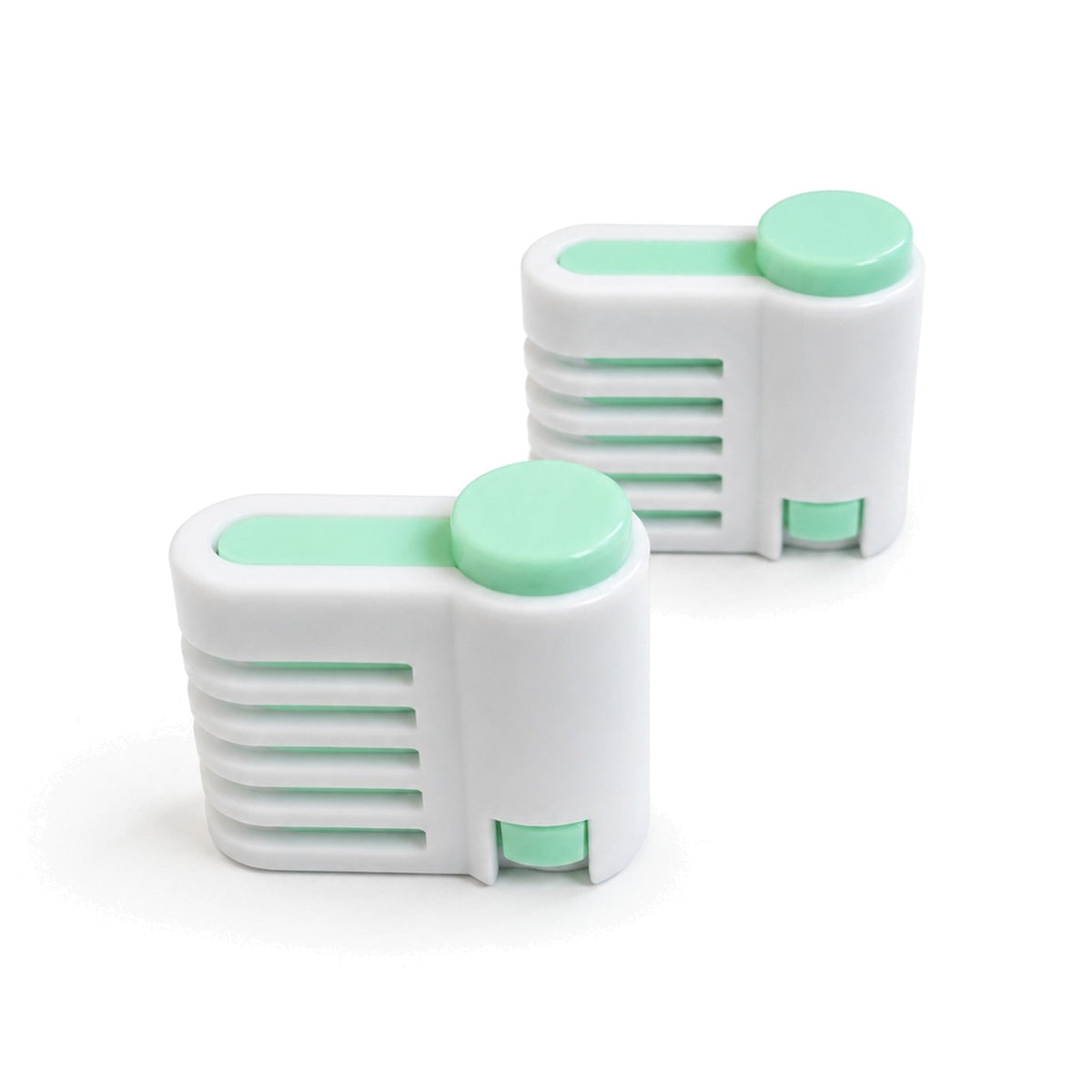 Mint Green cake leveling guides 2-piece set on white background