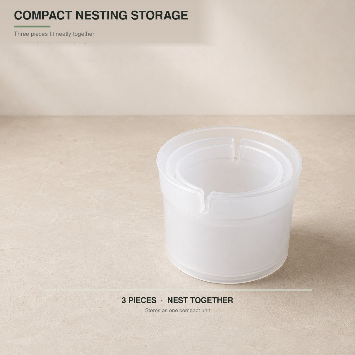 Piping bag holder nested for compact storage