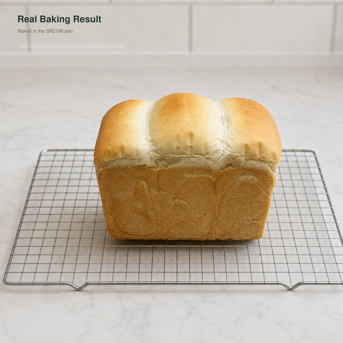 Bread loaf baked in the SANNENG SN2196 loaf pan