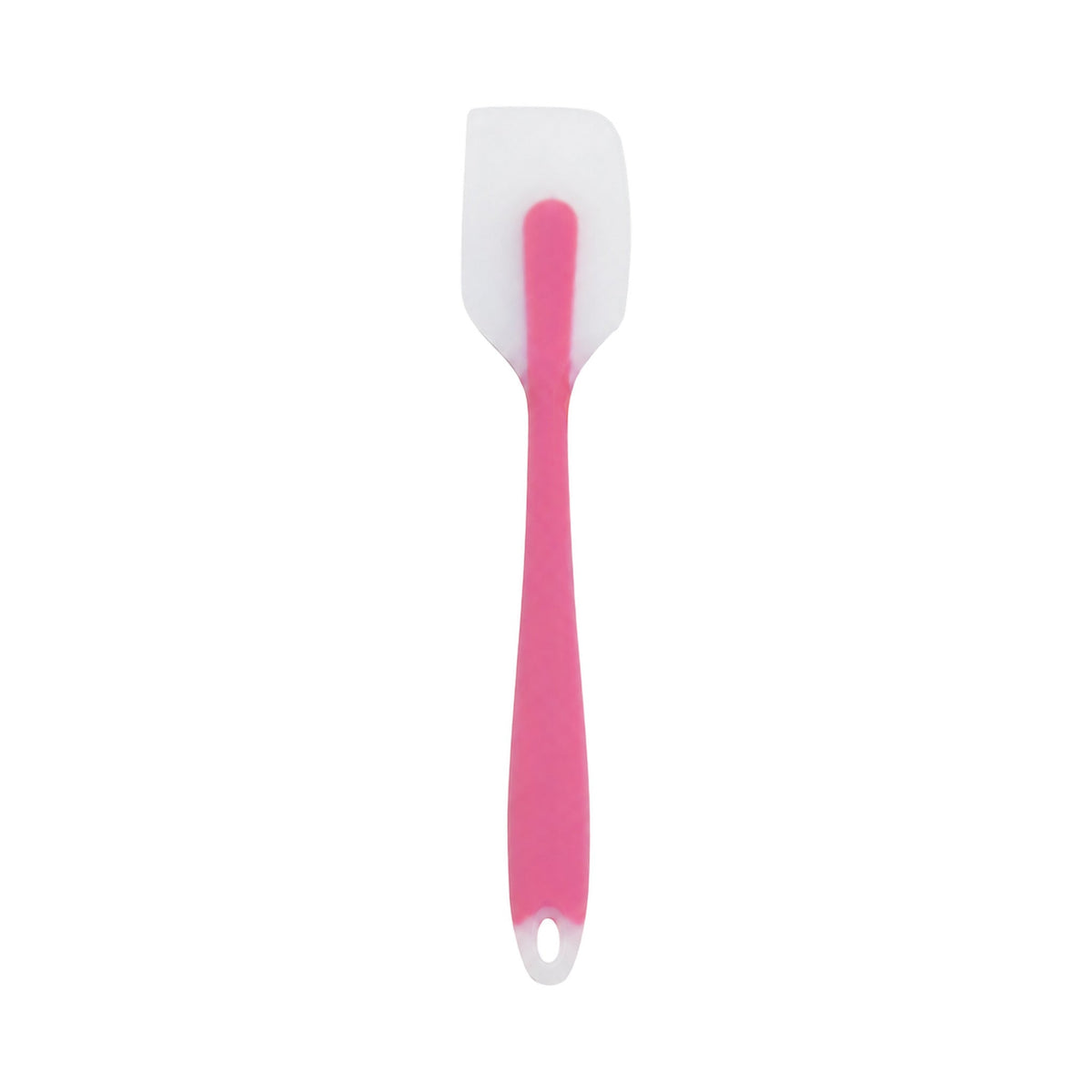Dark pink silicone spatula on white background